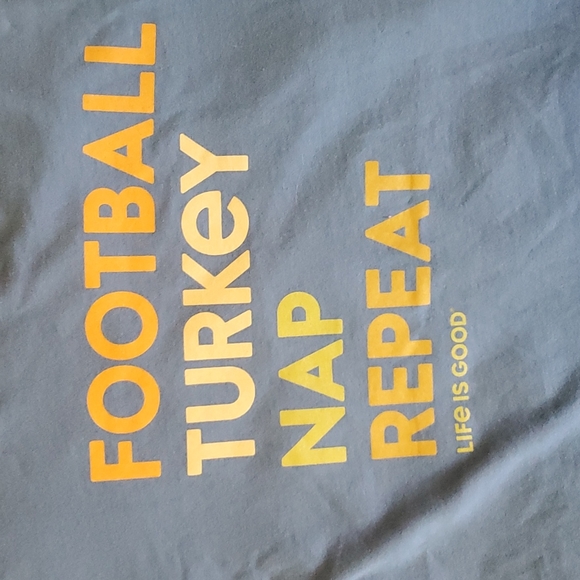 nwt men's Thanksgiving life is good shirt turkey football nap repeat - Picture 2 of 3